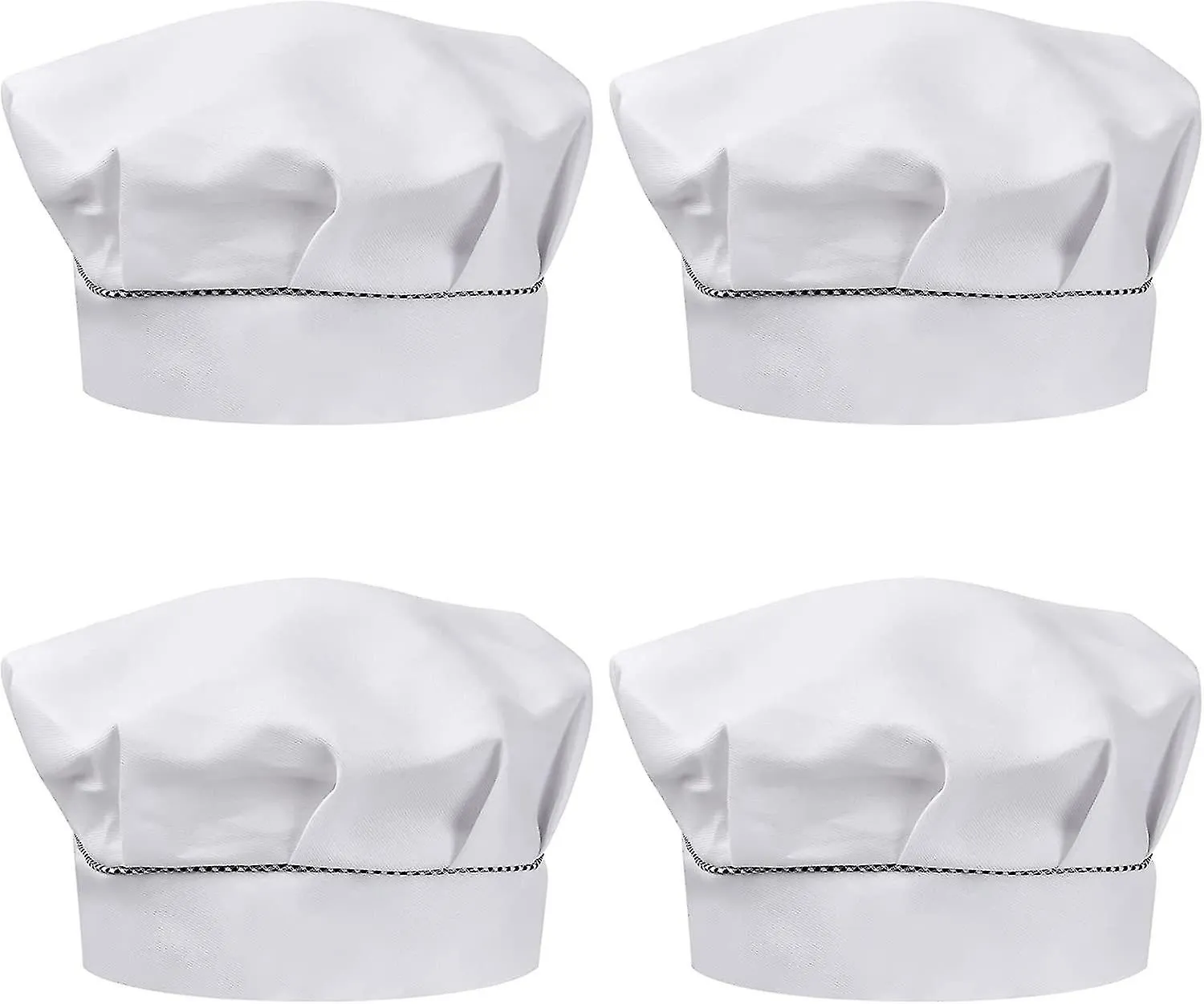 4 Pcs Child Chef Hats 3-13 Years Old, Adjustable Cooking Hat Boy Girl, Breathable Polycotton Chef Toque, Toddler Kitchen Chef Ca