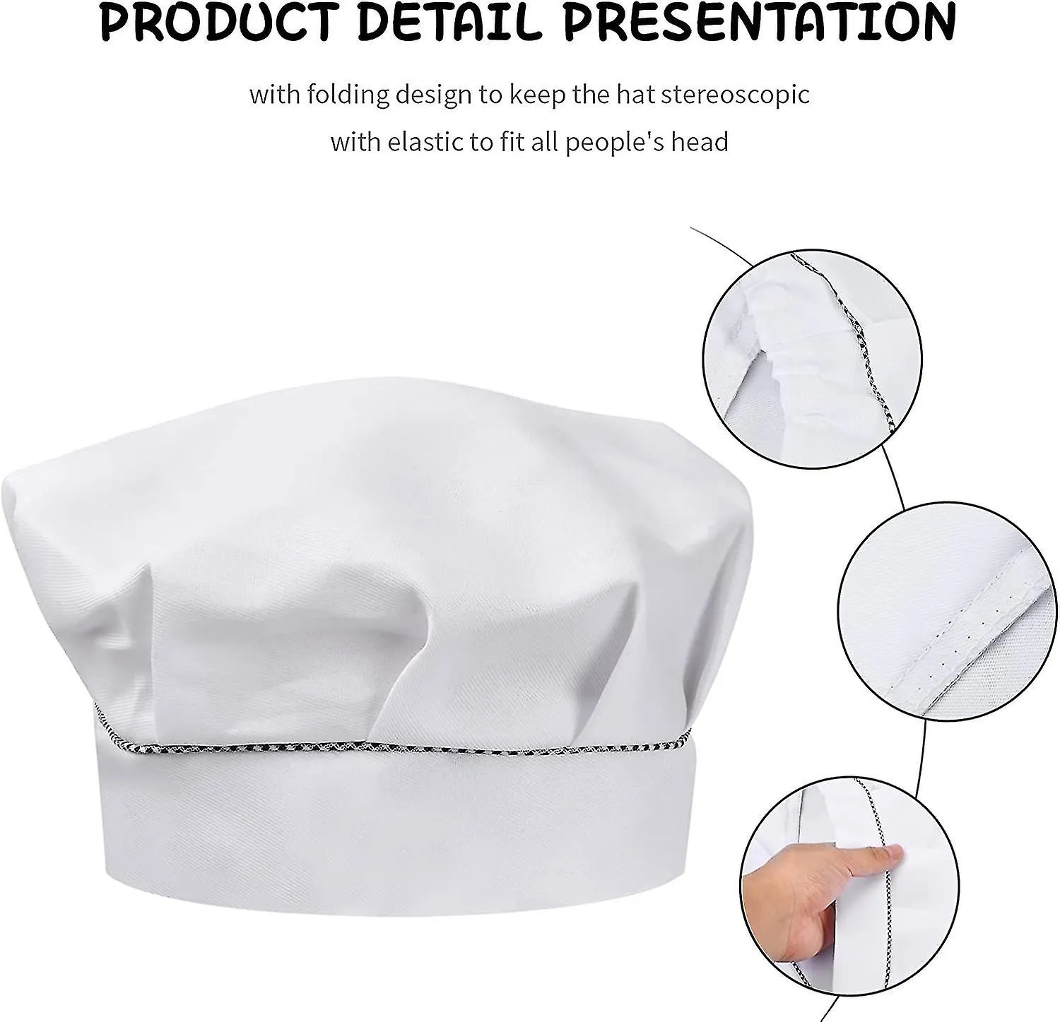 4 Pcs Child Chef Hats 3-13 Years Old, Adjustable Cooking Hat Boy Girl, Breathable Polycotton Chef Toque, Toddler Kitchen Chef Ca