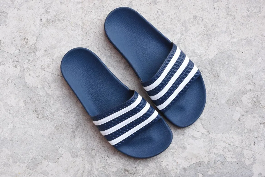 Adidas Originals Adilette Azul Rayas Blancas