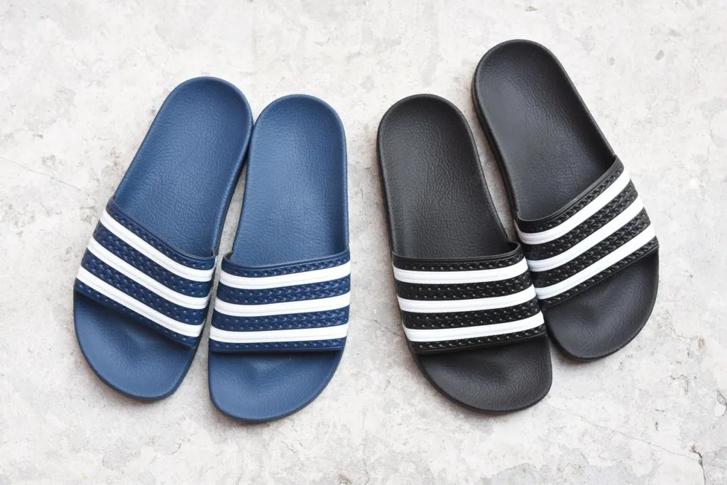 Adidas Originals Adilette Azul Rayas Blancas