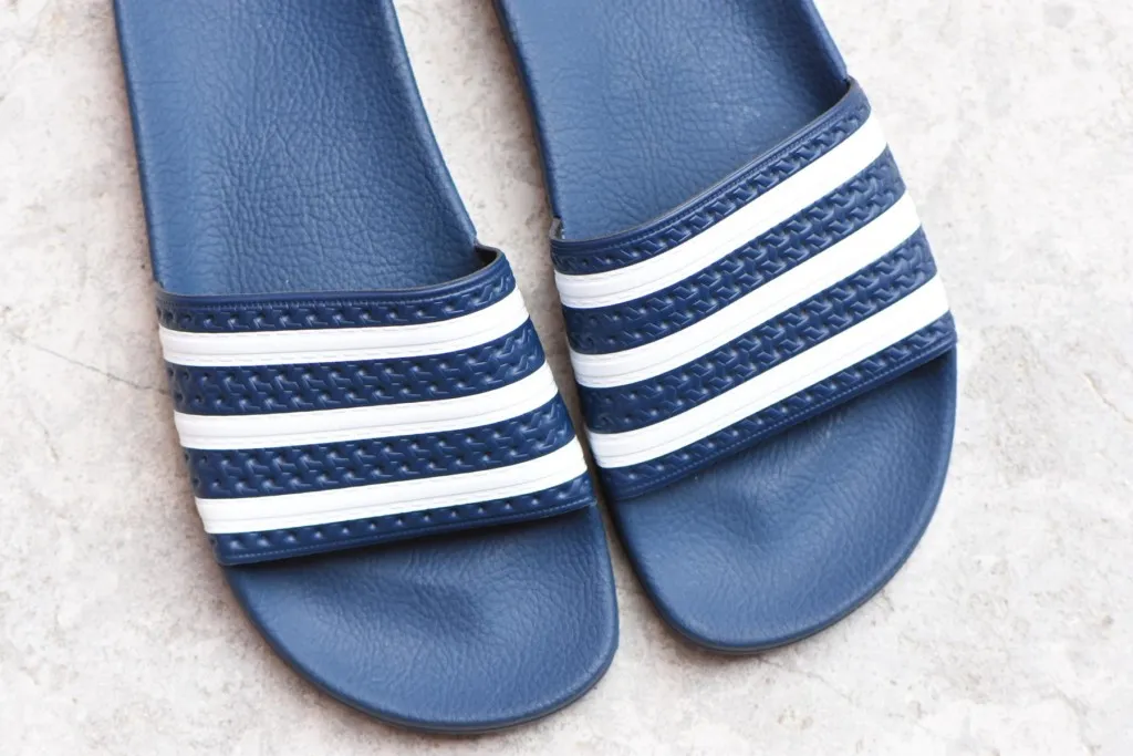 Adidas Originals Adilette Azul Rayas Blancas