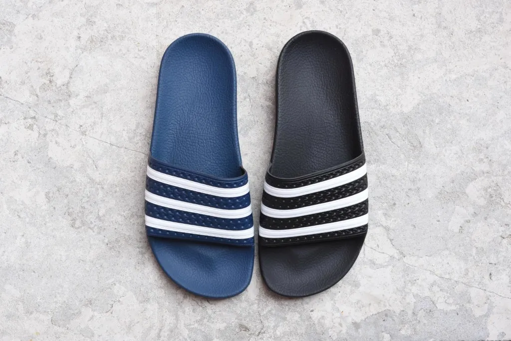 Adidas Originals Adilette Azul Rayas Blancas