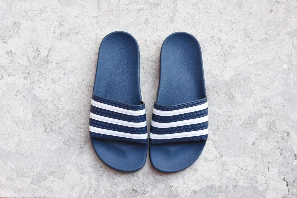 Adidas Originals Adilette Azul Rayas Blancas