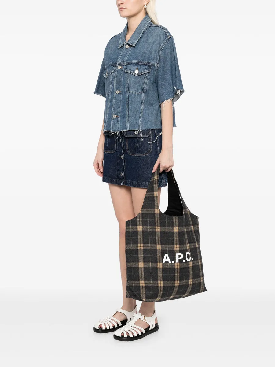 A.P.C. CHECKED TOTE NINON