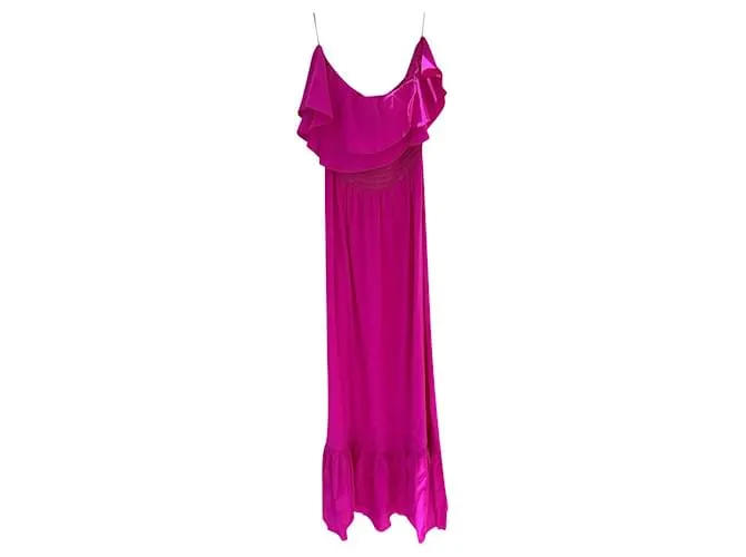 Autre Marque Vestido palabra de honor fucsia 