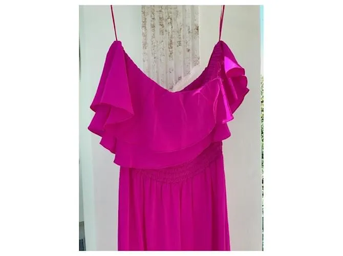 Autre Marque Vestido palabra de honor fucsia 