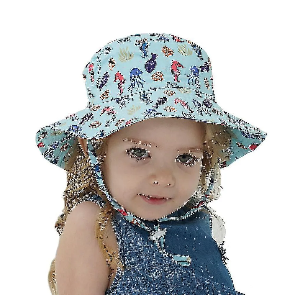 Baby Sun Hat Summer Beach Upf 50+ Sun Protection Baby Boy Hats Toddler Sun Hats Cap For Baby Girl Kid Bucket Hat1pcs-dark Blue