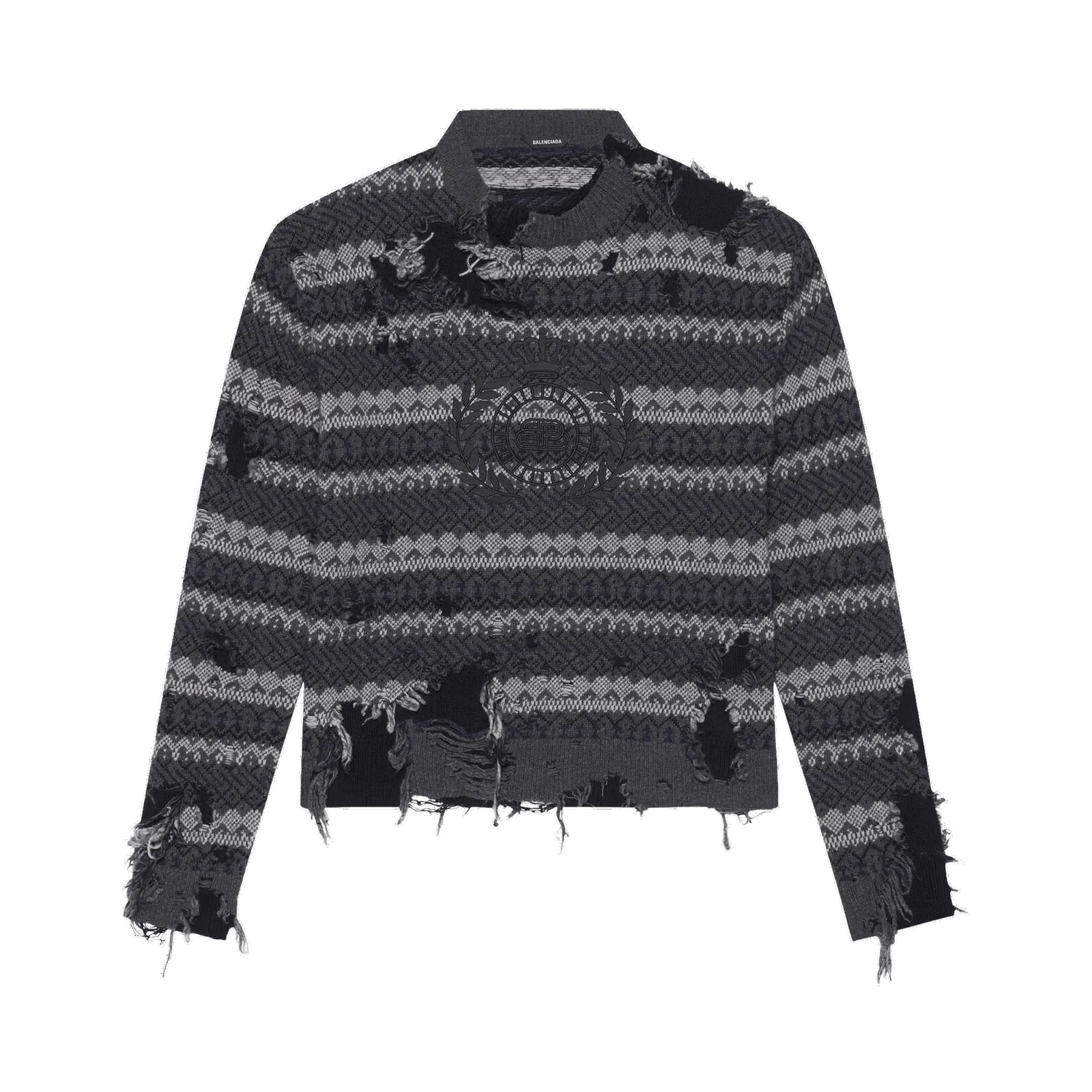 Balenciaga Wool Farisle Patch Sweater