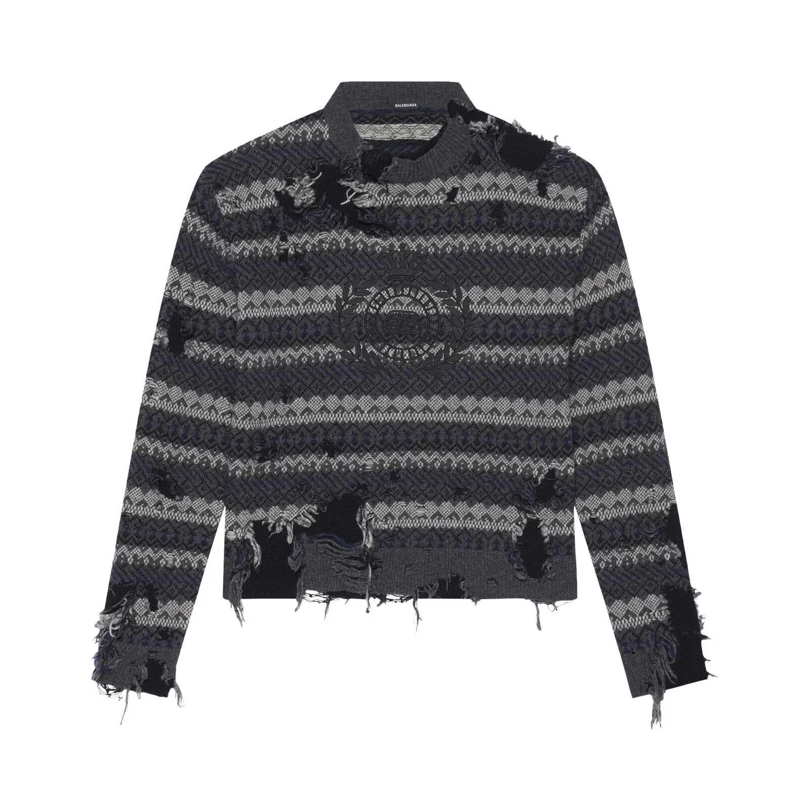 Balenciaga Wool Farisle Patch Sweater