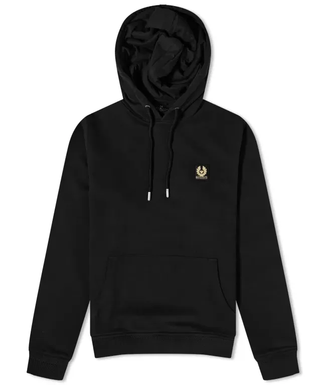 BELSTAFF PATCH POPOVER HOODY BLACK