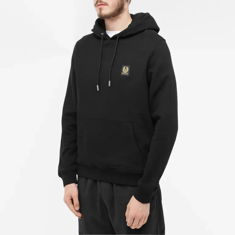 BELSTAFF PATCH POPOVER HOODY BLACK