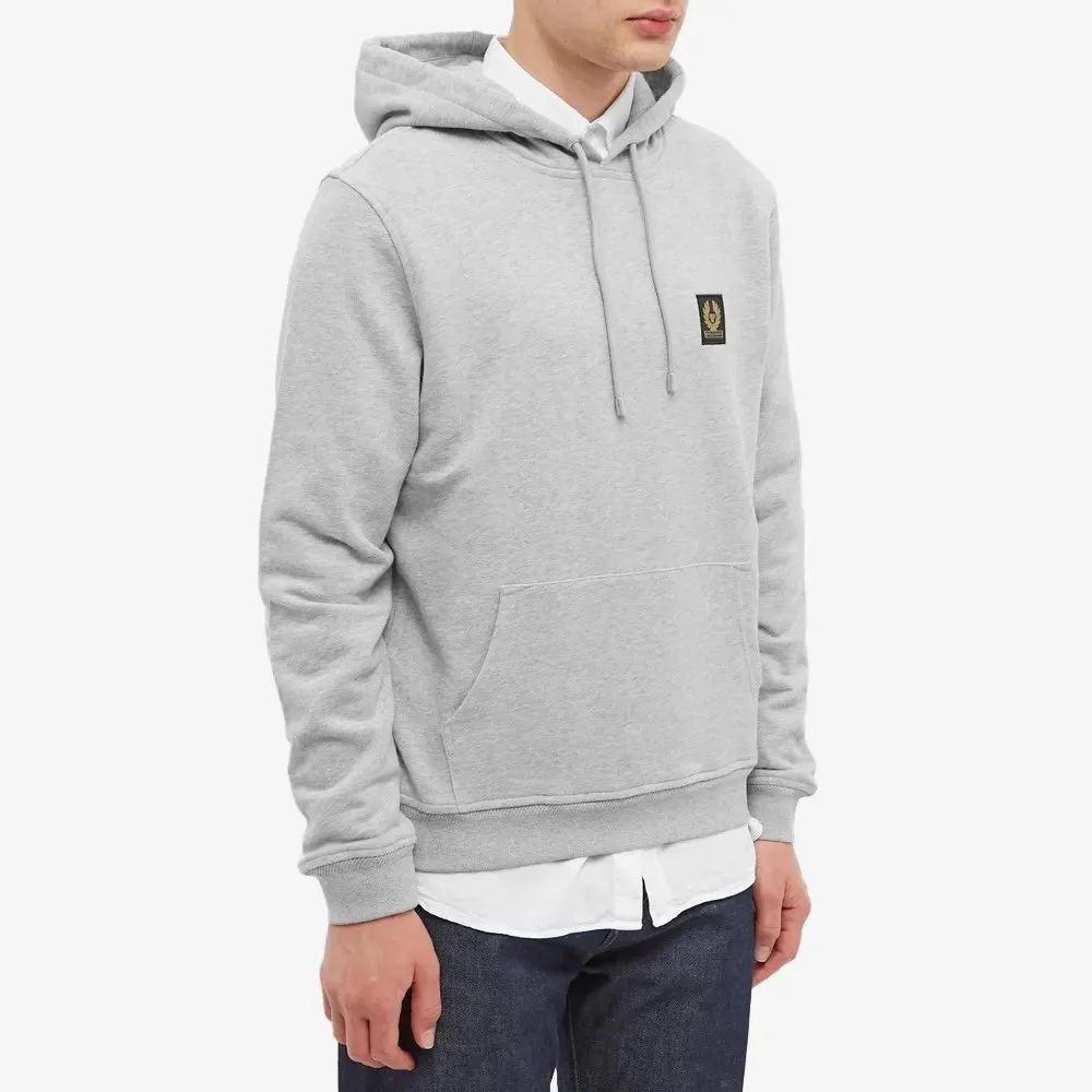 BELSTAFF PATCH POPOVER HOODY GREY MELANGE