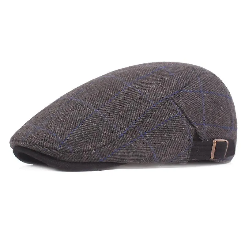 Beret Autumn Winter Herringbone Flat Cap Woolen Hat Men Women