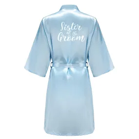 Blue Women Bathrobe White Letter Bride Bridesmaid Mother Maid of Honor Get Ready Bridal Party Robes Gifts Dressing Gown