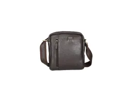 Bolso Caballero Mediano Piel Marron Cremallera Delantera