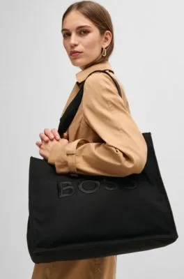 Bolso tote con logo bordado oversize