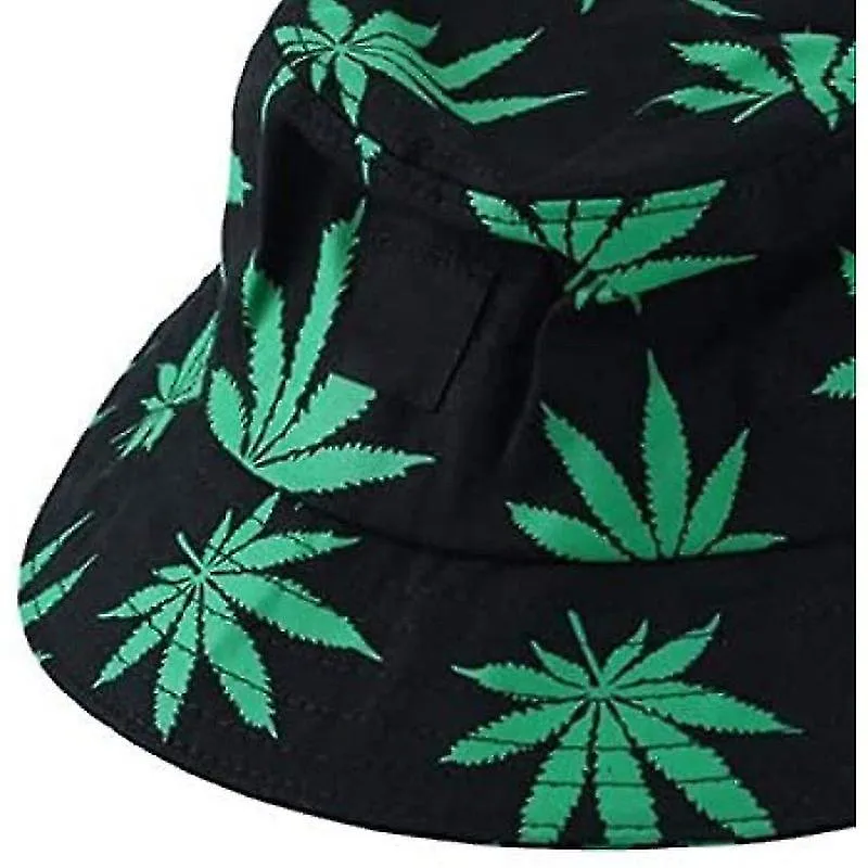 Bucket Hat Foldable Bucket Hat Outdoor Sun Hat With Leaves Print