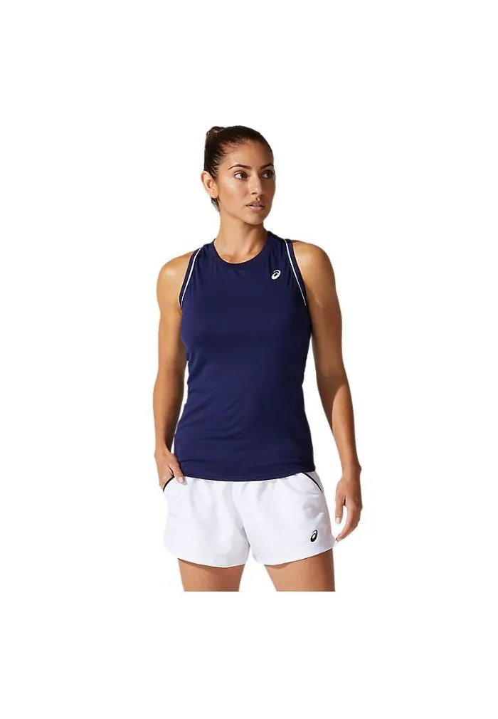 CAMISETA ASICS COURT W PIPING TANK AZUL