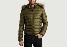 Chaqueta capucha Jott de plumas pato Hombre GRAN FRÍO 204 PRESTIGE Justoverthetop CAPUCHA PELO verde Kaki brillo