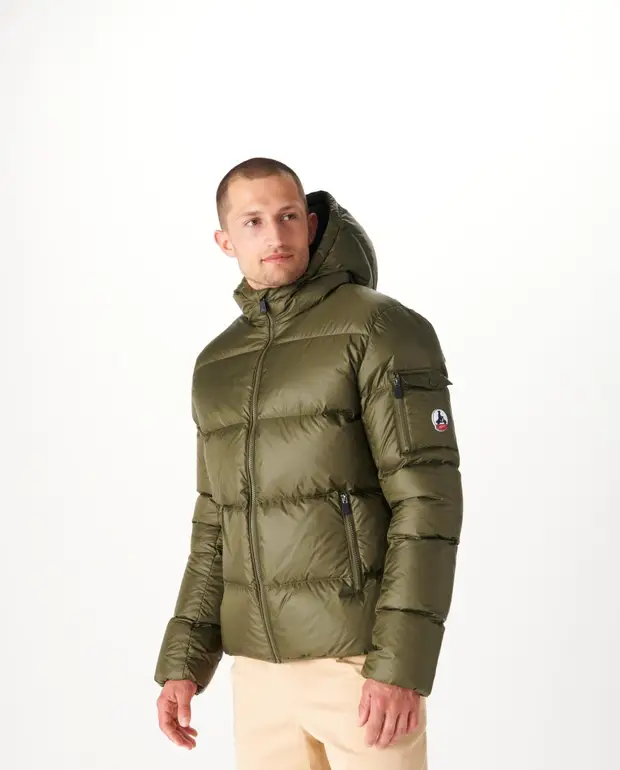 Chaqueta capucha Jott de plumas pato Hombre GRAN FRÍO Java FW22MJAC33 – 255 Army Justoverthetop verde