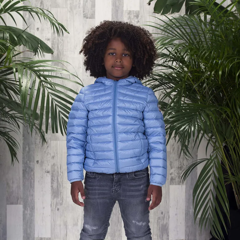 Chaqueta capucha Jott de plumas pato Niño 140 Marine HUGO BASIC Justoverthetop Color azul marino