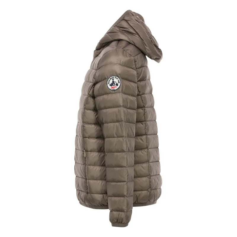 Chaqueta capucha Jott de plumas pato Niño 808 Taupe HUGO BASIC Justoverthetop Color topo