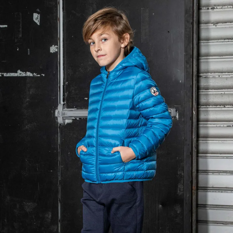 Chaqueta capucha Jott de plumas pato Niño140 HUGO BASIC Bleu jeans Justoverthetop Color azul tejano