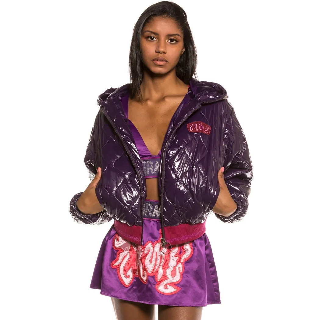 Chaqueta con capucha acolchada Bomber Chica Yoga Fire Bomber Jacket  Purple Ref. GGHJ110-FW19-PRP- Morada