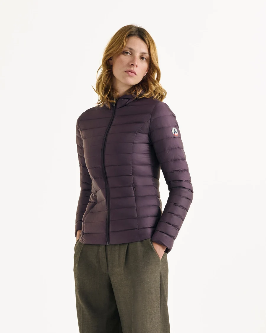 Chaqueta con capucha Jott de plumas pato Mujer 40R CLOE  FIG BASIC Justoverthetop Color Berenjena