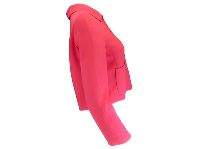 Chaqueta de lana recortada con botones en la parte delantera Agnona Raspberry Rosa 