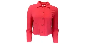 Chaqueta de lana recortada con botones en la parte delantera Agnona Raspberry Rosa 