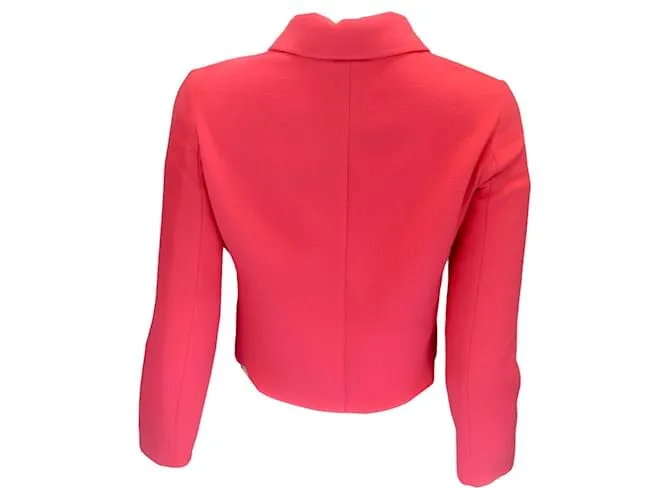 Chaqueta de lana recortada con botones en la parte delantera Agnona Raspberry Rosa 