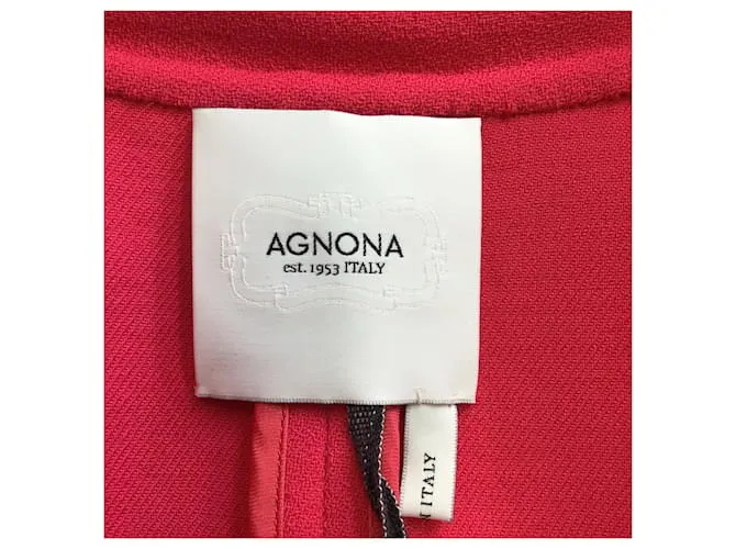 Chaqueta de lana recortada con botones en la parte delantera Agnona Raspberry Rosa 