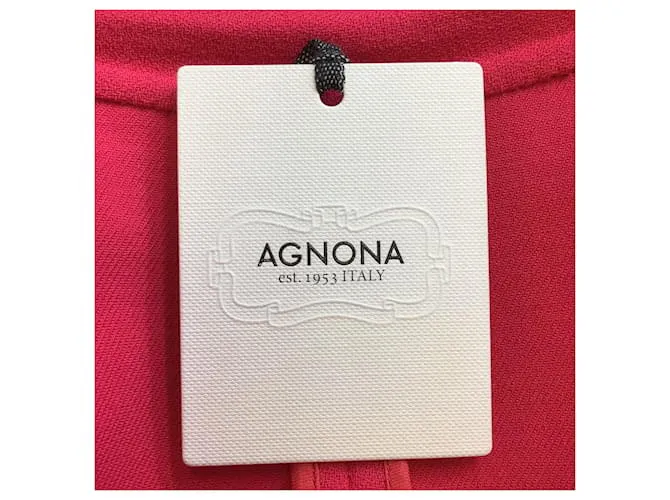 Chaqueta de lana recortada con botones en la parte delantera Agnona Raspberry Rosa 