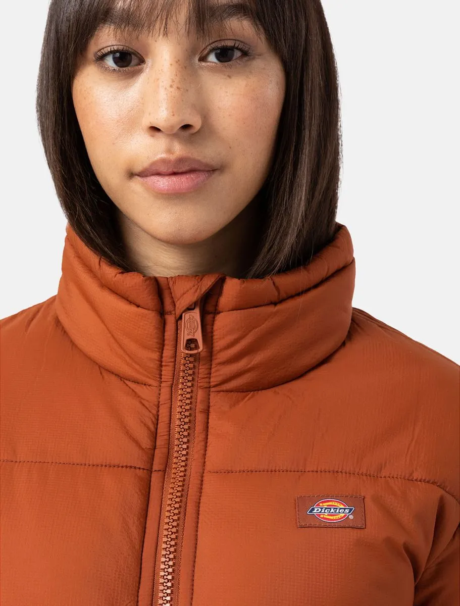 Chaqueta DICKIES acolchada invierno para mujer clásica Alanta  Ref. DK0A4XP3IEX1 COLOR IEX-MARRON TEJA