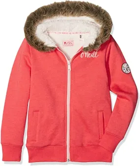 Chaqueta gruesa O’NEILL niña con capucha y cremallera LG EMERALD BAY SHERPA HOODIE Hibiscus Red Ref. 7P6472 Coral rosa