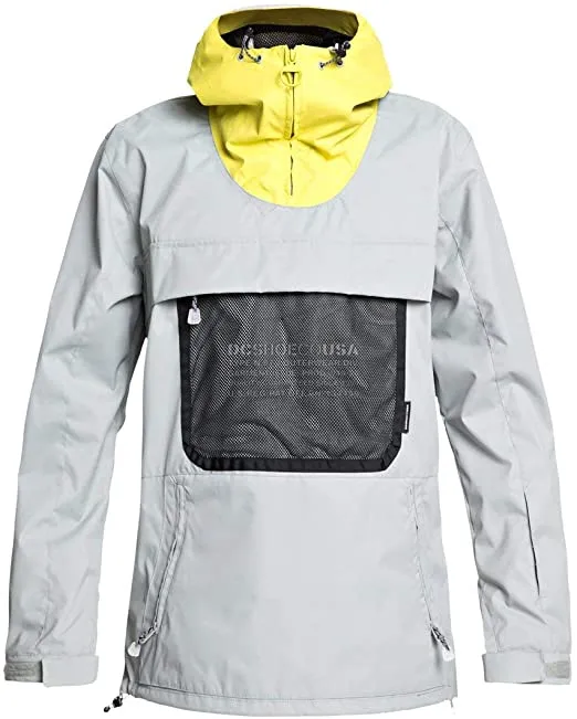 Chaqueta invierno DC SHOES hombre con capucha nieve SNOWBOARD ASAP ANORAK Ref. EDYTJ03094 Gris con detalles amarillos