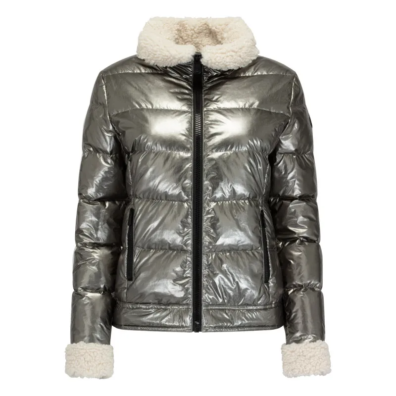 Chaqueta Jott Gran Frío de plumas pato Mujer 3925/590 MIA GRAND FROID METALLIQUE ANTHRACITE METAL Justoverthetop Gris plata viej