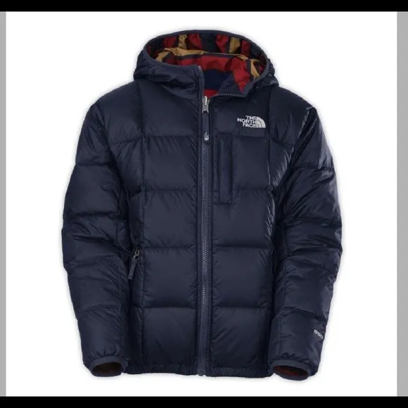 Chaqueta reversible THE NORTH FACE niño con capucha MOONDOGGY Cosmic blue ref. T0A7ABFA7LL AZUL por un lado y rayas rojas y azul