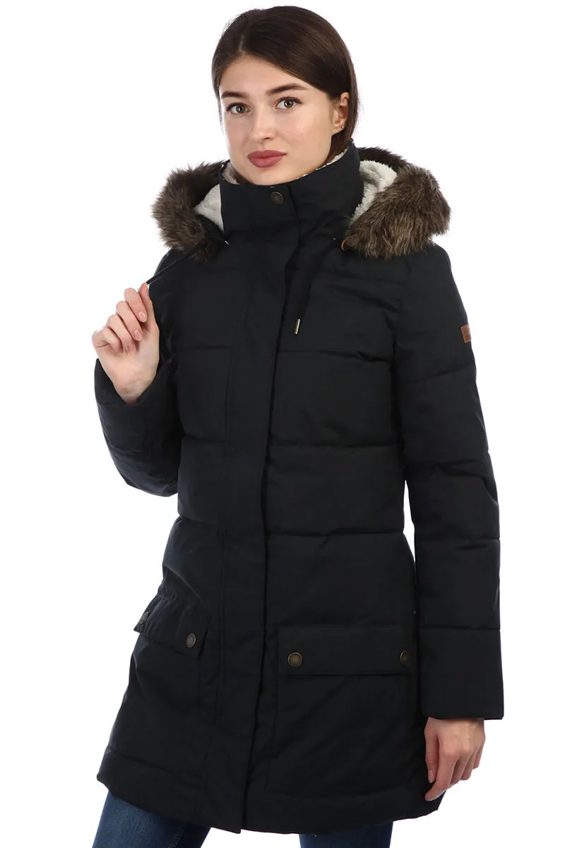 Chaqueta ROXY acolchada larga impermeable con capucha para Mujer ELLIE (kvj0) Ref. ERJJK03239 negra