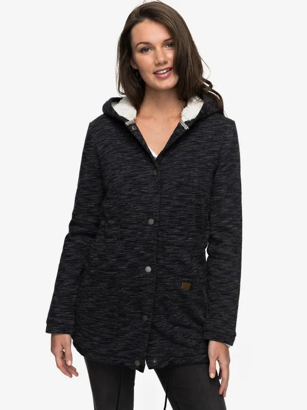 Chaqueta ROXY de punto con capucha para Muje Into The Storm CHARCOAL HEATHER (kpgh) Ref. ERJFT03611 Gris oscuro