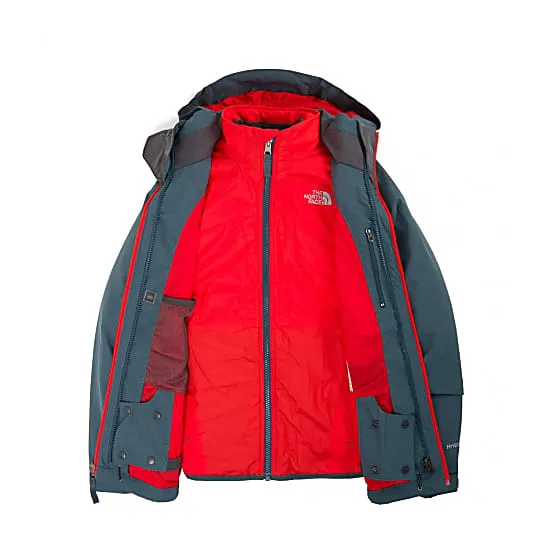 Chaqueta snow THE NORTH FACE niño con capucha OZONE JACKET CONQUER BLUE SNOW ref. T0CF59Z42 gris con detalles naranjas