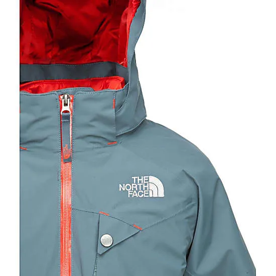 Chaqueta snow THE NORTH FACE niño con capucha OZONE JACKET CONQUER BLUE SNOW ref. T0CF59Z42 gris con detalles naranjas