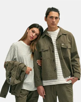 Chaqueta Vaquera con botones RVCA Unisex NEUTRAL UTILITY  TOBACCO (2845) Ref. C1JKRARVP2 marrón rayas