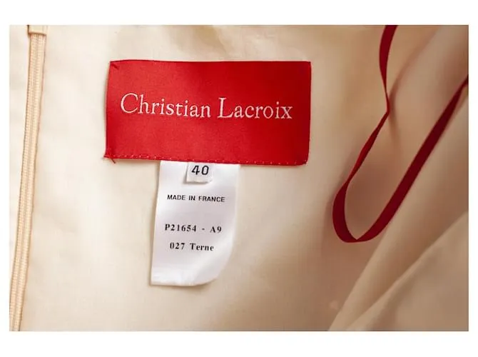 Christian Lacroix Cristian lacroix, Vestido palabra de honor color nude Rosa 