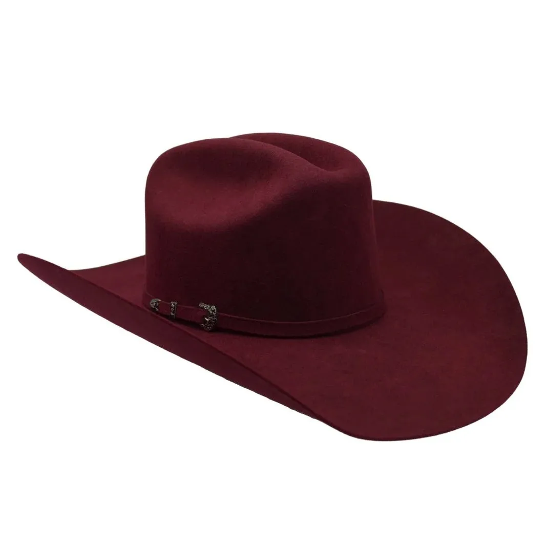 Cowboy Felt Hat 50X Texas Shape Burgundy