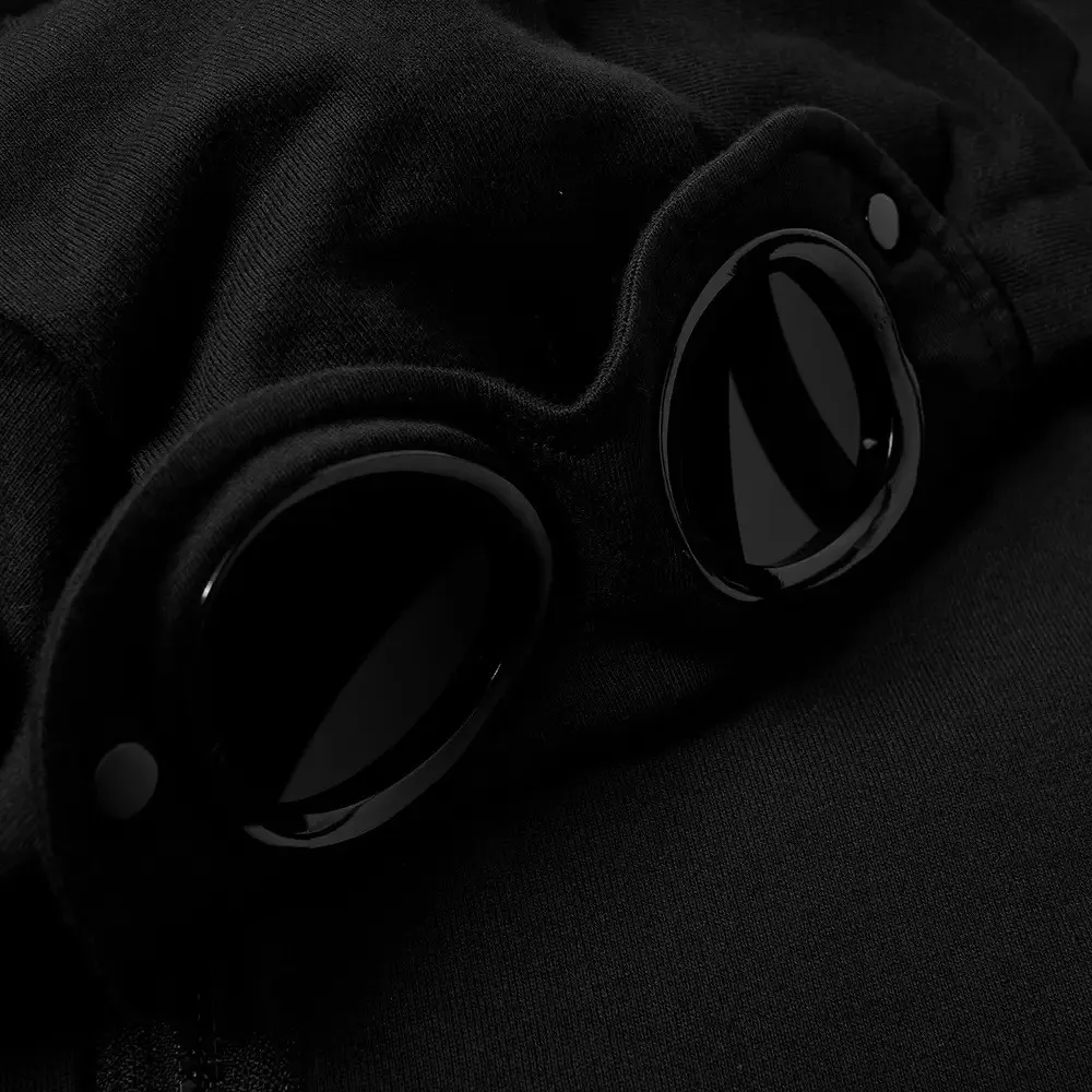 C.P. COMPANY ZIP THROUGH GOGGLE HOODY BLACK