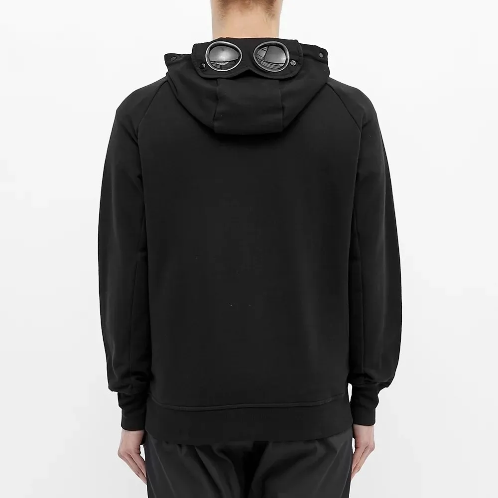 C.P. COMPANY ZIP THROUGH GOGGLE HOODY BLACK