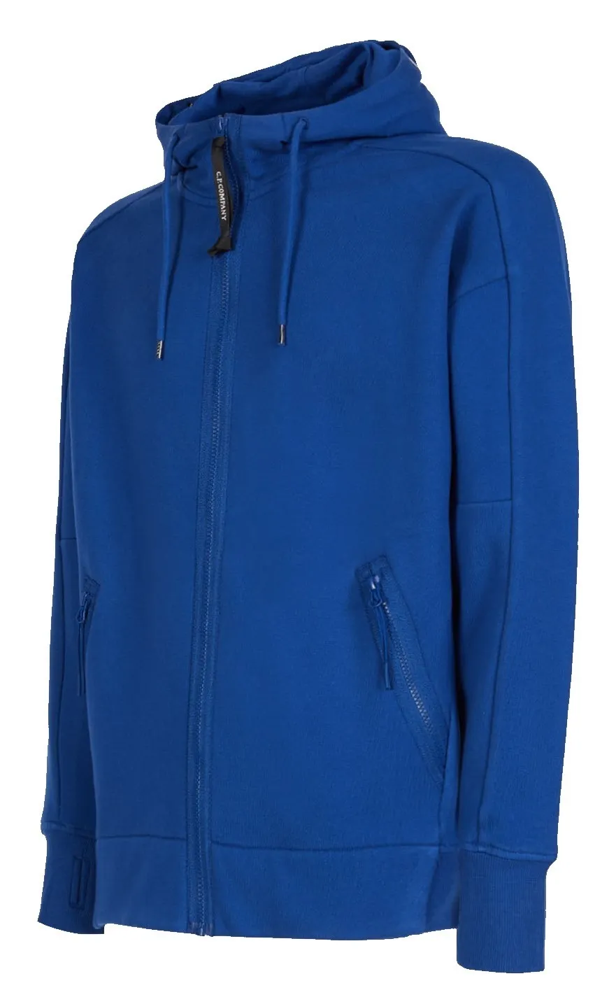 C.P. COMPANY ZIP THROUGH GOGGLE HOODY BLUE QUARTZ