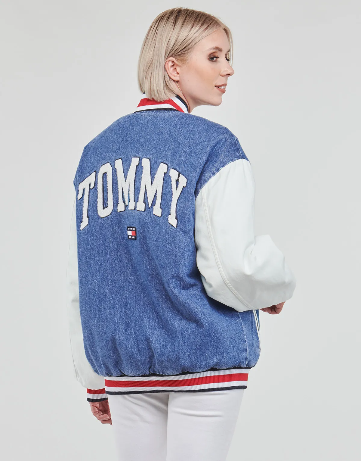 DENIM LETTERMAN JACKET DF7018